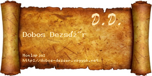 Dobos Dezsér névjegykártya
